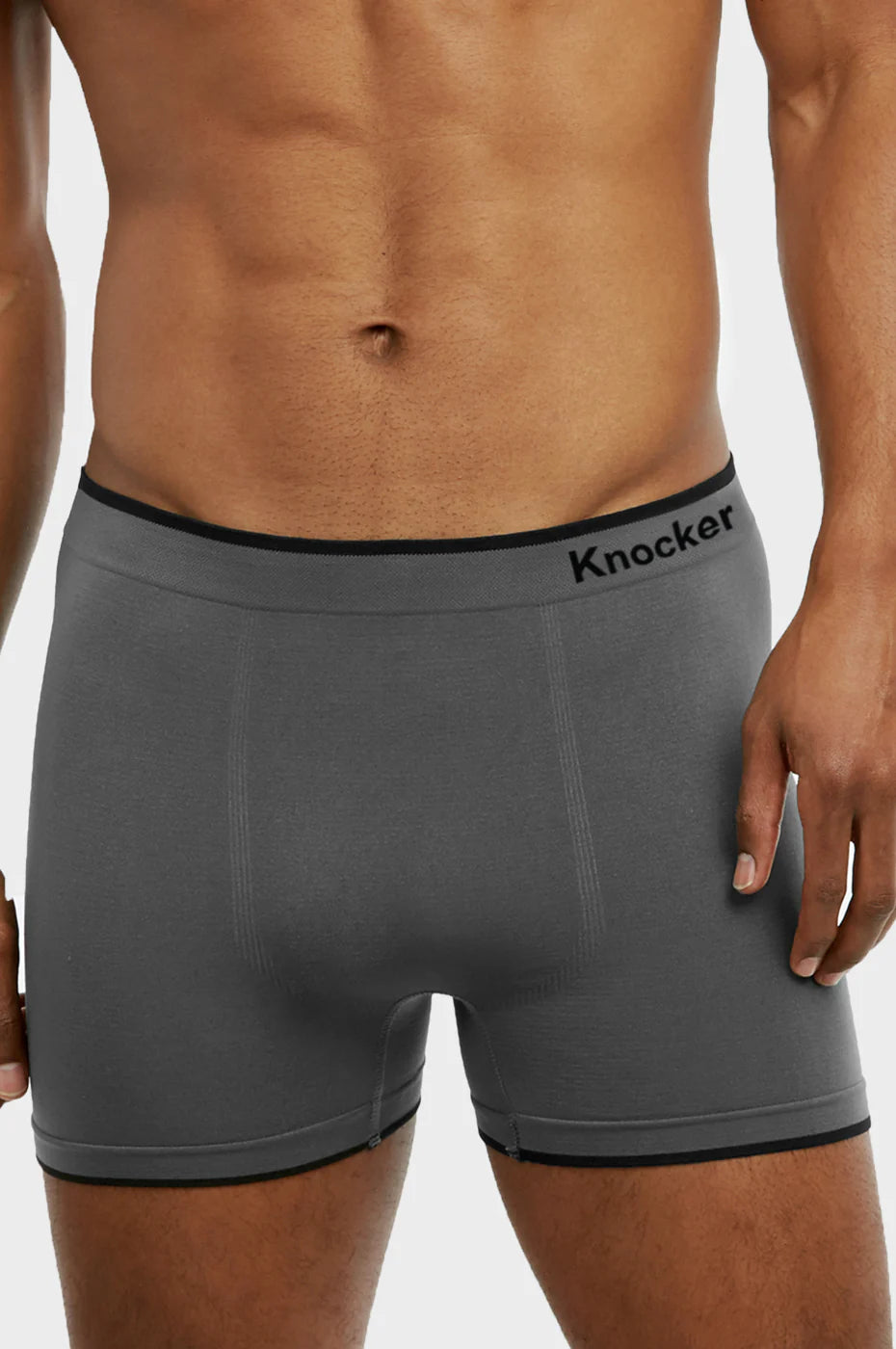 Knocker Men's Seamless Boxer Brief Stretchable Underwear 6 pcs, Assorted Colors