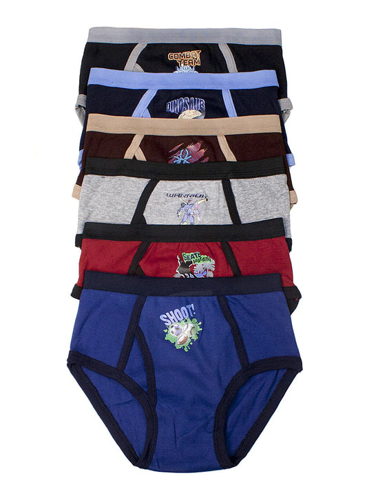 KNOCKER BOY'S COLOR BAND BRIEFS ( 6 PACK)