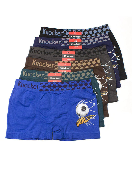 KNOCKER Boy's Pack of 6 Seamless Microfiber Boxer Briefs