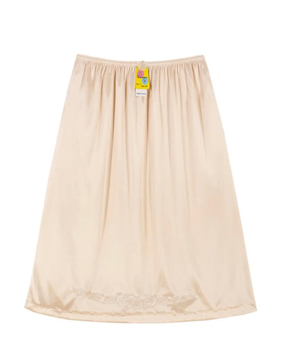 3 Pack Ladies Satin Nylon Classic Half Slip Under Skirt Dress With Lace Trim "23 inch