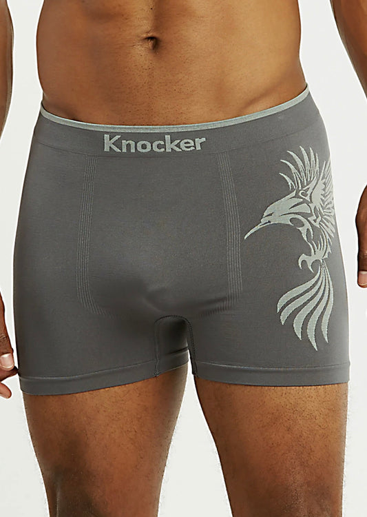 Knocker Men's Seamless Boxer Brief Stretchable Underwear 6 pcs, Assorted Colors