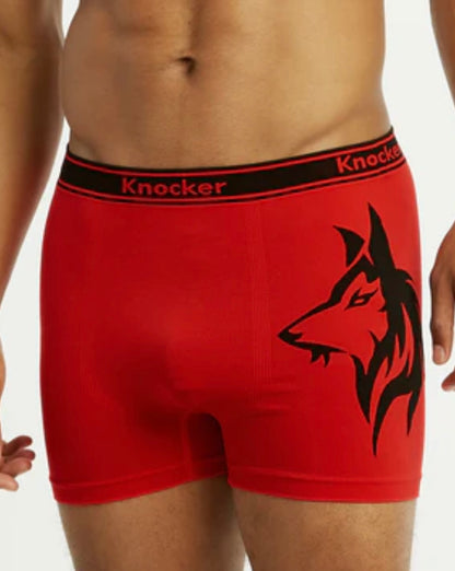 Knocker Men's Seamless Boxer Brief Stretchable Underwear 6 pcs, Assorted Colors