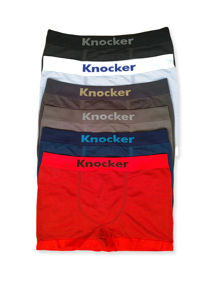 Knocker Junior Seamless Nylon Boxer Brief Underwear 6-Pack One Size Assorted Color