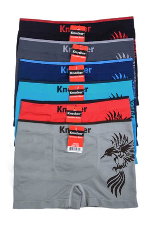 Knocker Fit Boxer Briefs Junior Boy Seamless Boyshorts 6 PACK