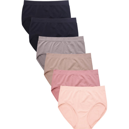 Women's Essentials PACK OF 6 Assorted Solid or Lace Brief Panties