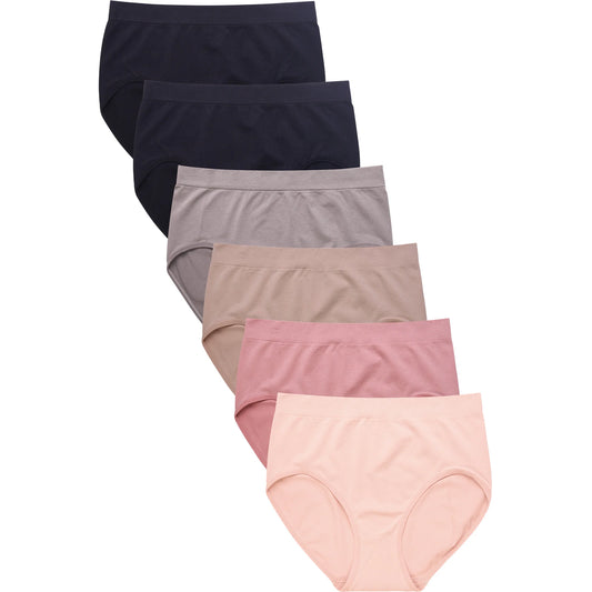 Women's Essentials PACK OF 6 Assorted Solid or Lace Brief Panties