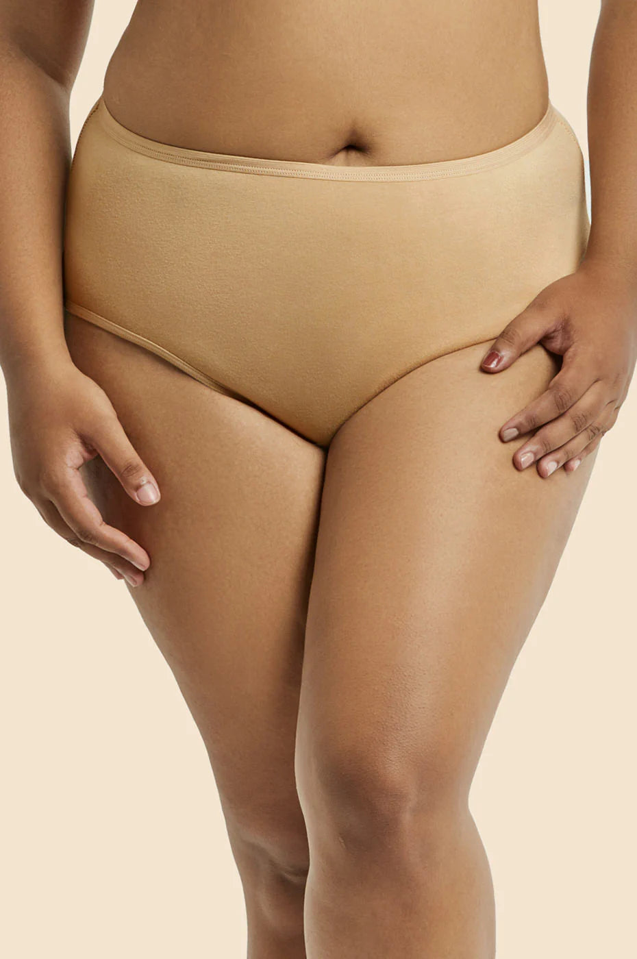 SOFRA LADIES EXTENDED SIDE COTTON PLUS SIZE BIKINI PANTY 6 PACK