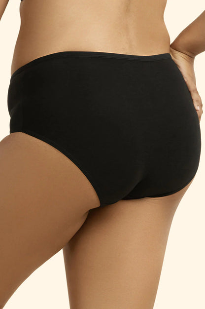 SOFRA LADIES EXTENDED SIDE COTTON PLUS SIZE BIKINI PANTY 6 PACK