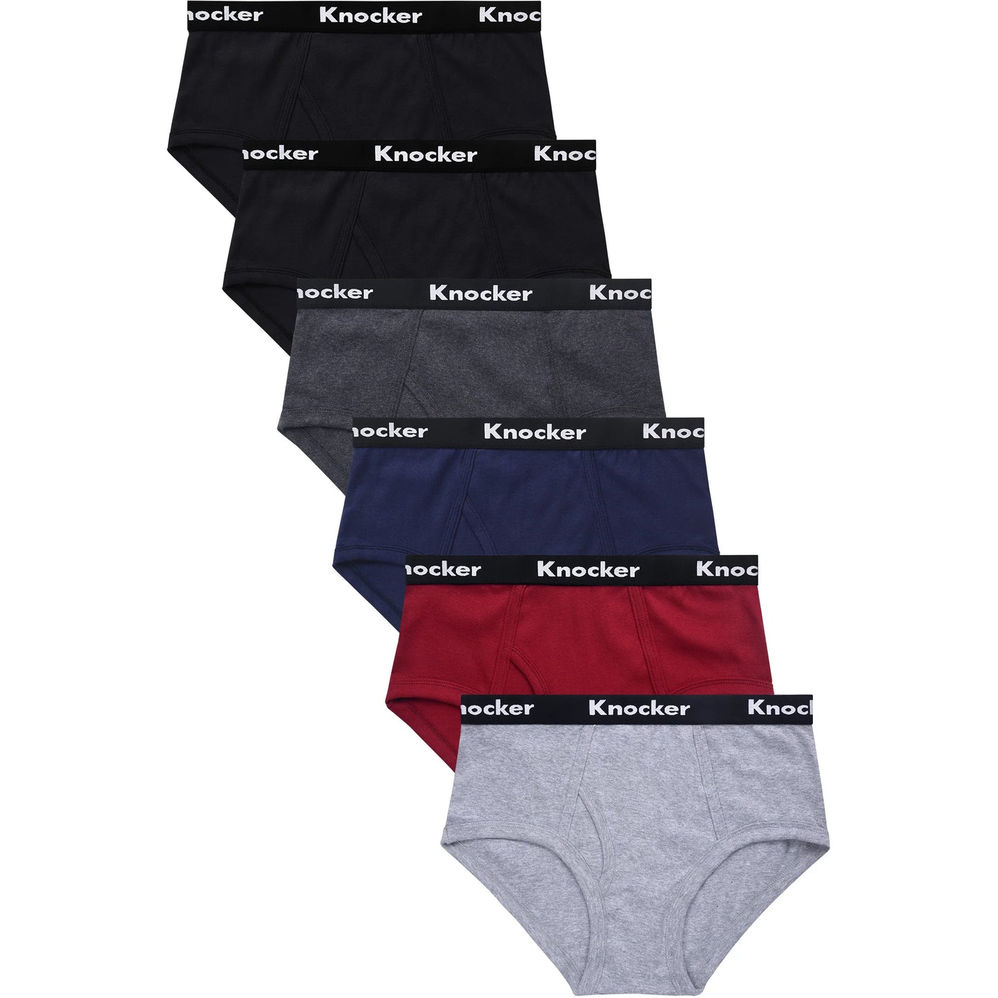 KNOCKER MEN'S COLOR BAND BIKINI BRIEFS (6 PACK)